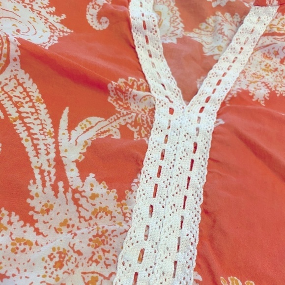 J. McLaughlin Orange Paisley Tunic Detailed Trim Size XS - Picture 4 of 8